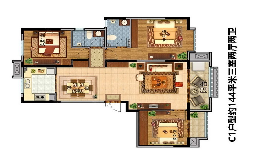 中建国熙台144平